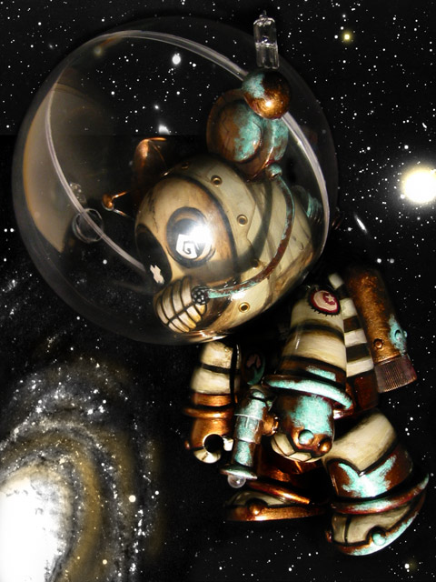 Decaying Orbit, Space Bear Qee custom by Doktor A.