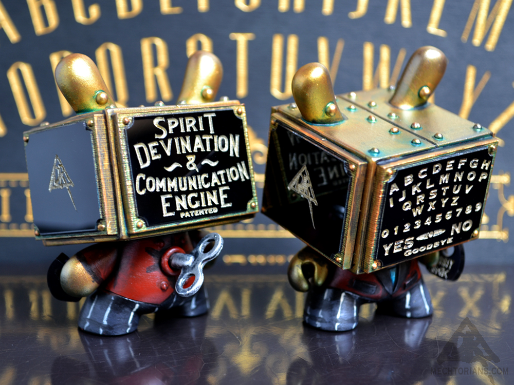 Mechtorian Spirit communication Engine custom Kidrobot Dunny vinyl toy by Doktor A.