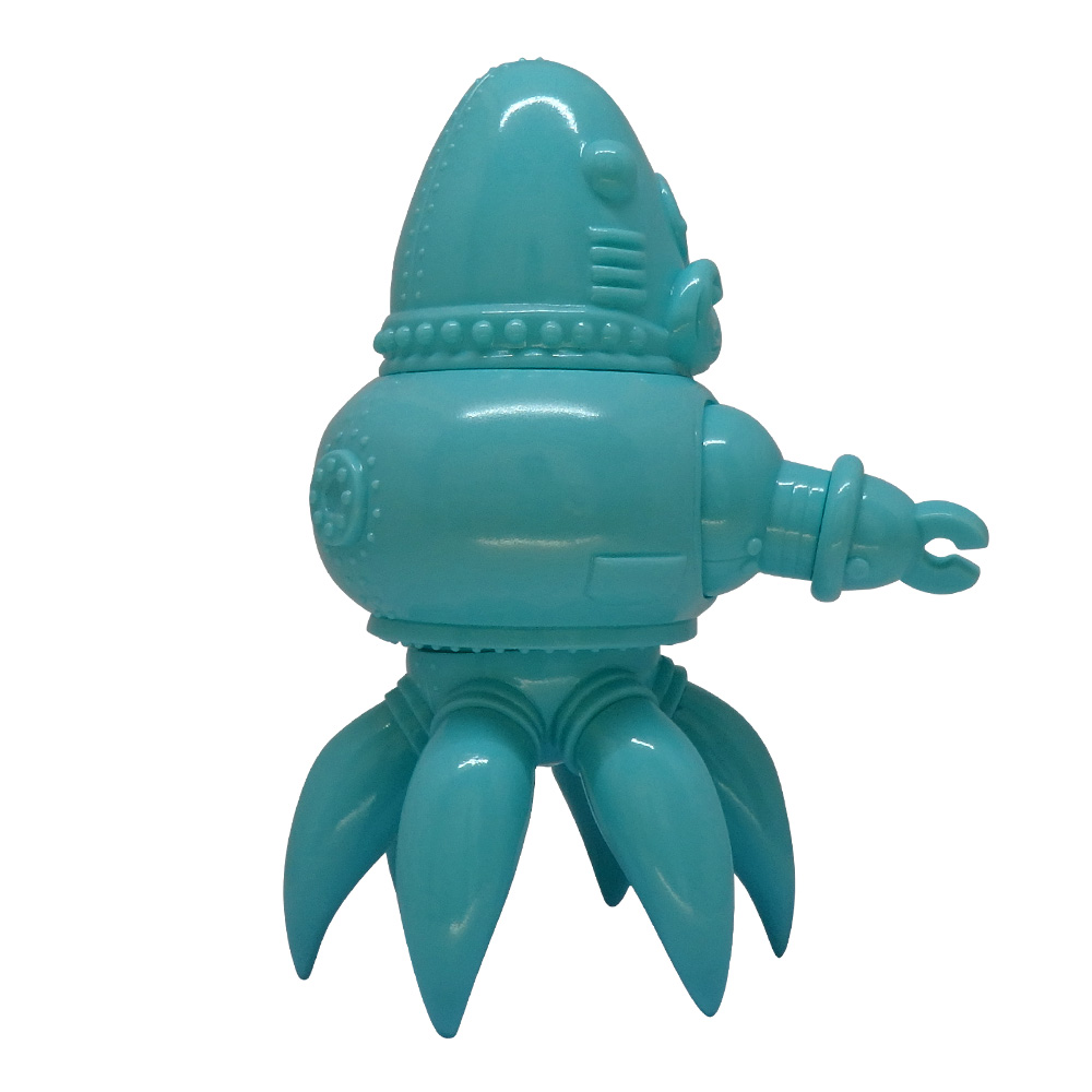 Thomas Nosuke Sofubi Robot Toy by Tomenosuke and Doktor A. Tiffany Blue edition.