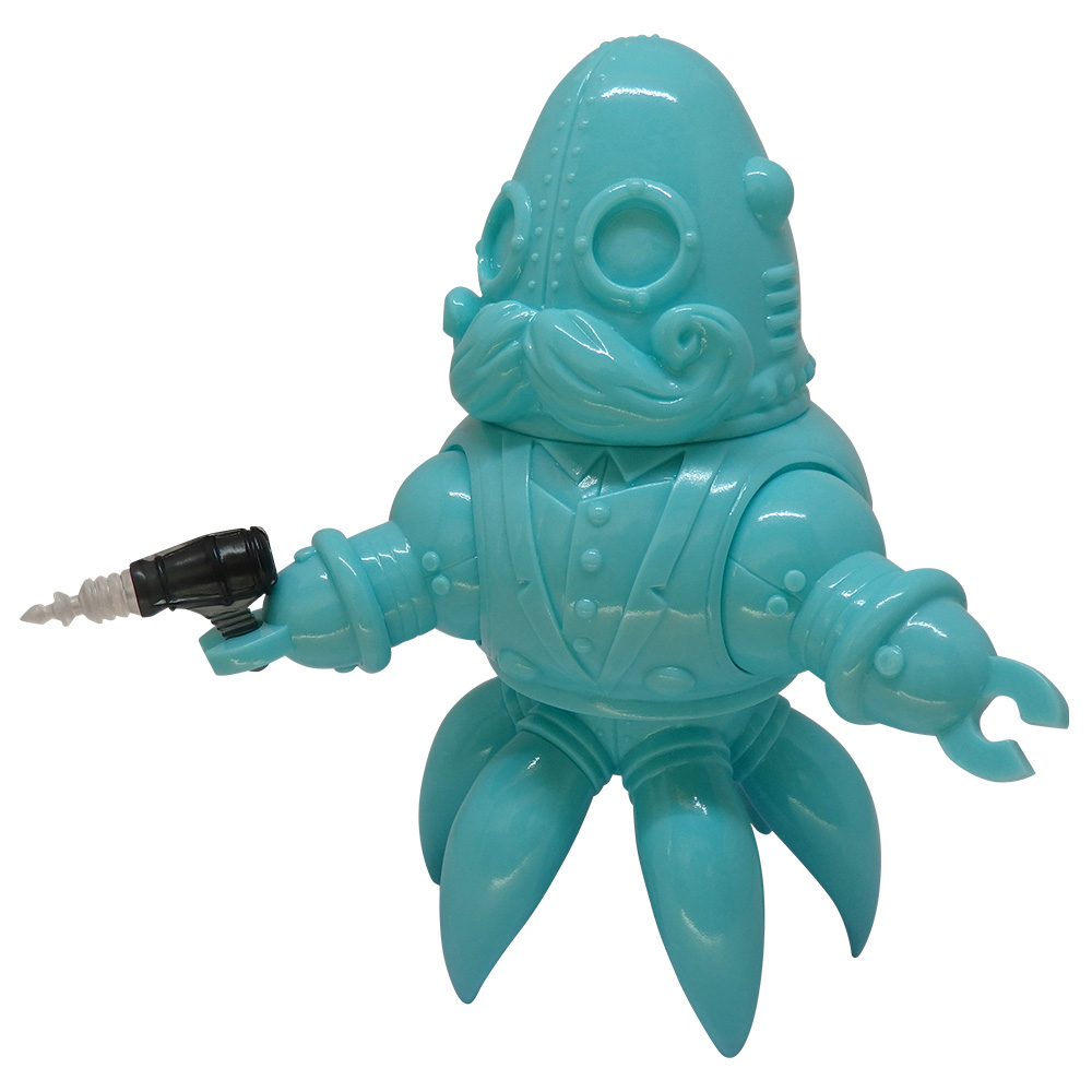 Thomas Nosuke Sofubi Robot Toy by Tomenosuke and Doktor A. Tiffany Blue edition.