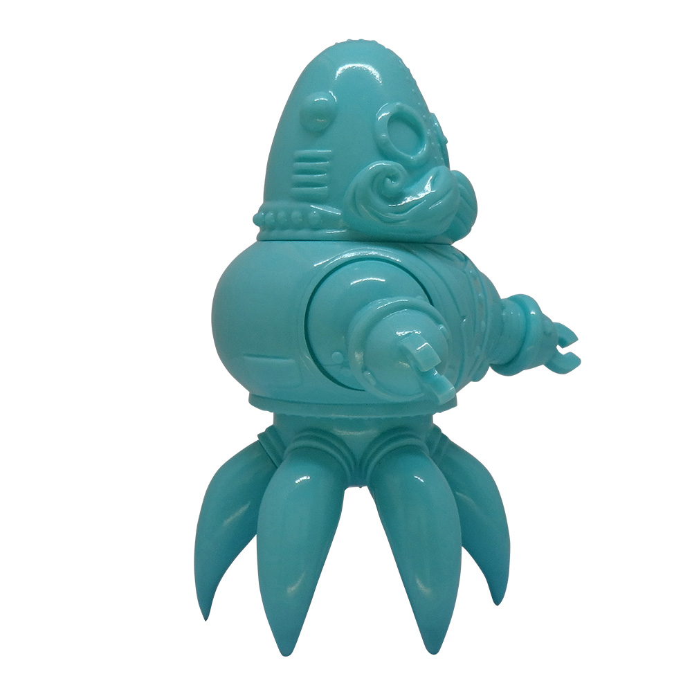 Thomas Nosuke Sofubi Robot Toy by Tomenosuke and Doktor A. Tiffany Blue edition.