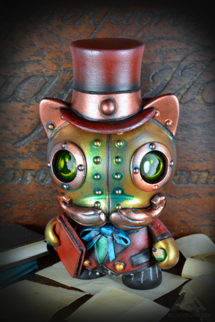 The Diarist A Mechtorian Customised 3" Tricky Cat toy by Doktor A. Bruce Whistlecraft.