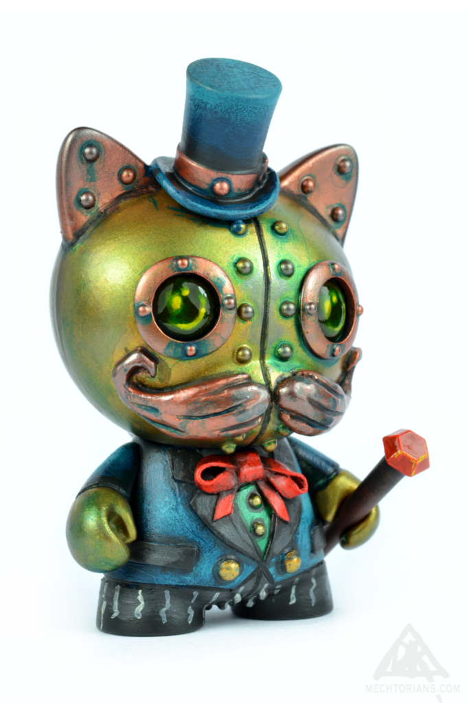 The Financier. A Mechtorian Customised 3" Tricky Cat toy by Doktor A. Bruce Whistlecraft.