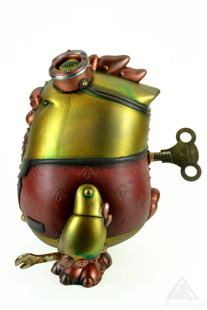 The Tinkerer. Mechtorian Big Nog custom by Doktor A (Bruce Whistlecraft). A Resin Retro Futuristic, Steampunk robot Chicken toy.