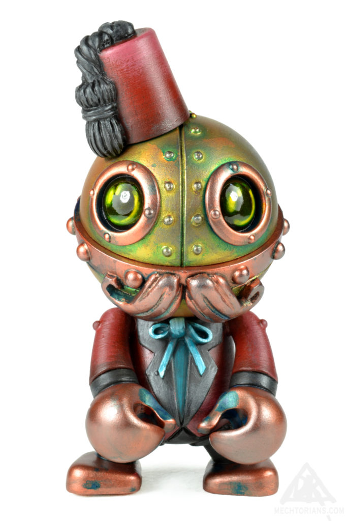 Trexie Fezerton. Mechtorian Trexie custom by Doktor A (Bruce Whistlecraft). A Retro Futuristic, Steampunk robot toy.