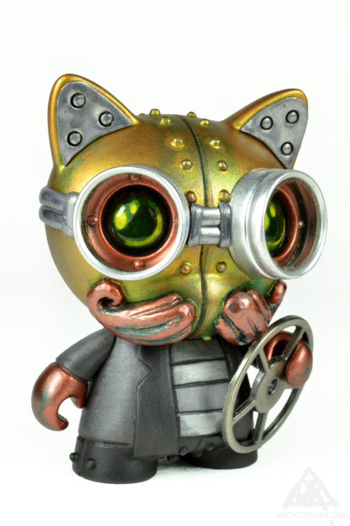 The Scrap Metal Merchant. Mechtorian Tricky custom by Doktor A (Bruce Whistlecraft). A Retro Futuristic, Steampunk robot toy.